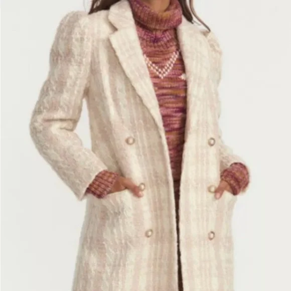 LoveShackFancy Cream Teddy Jacket - Picture 1 of 4